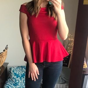Charlotte Russe Red Peplum Top